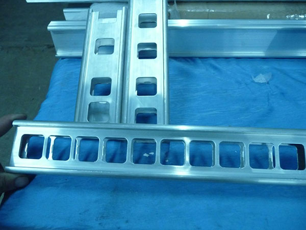 Punching tooling is equipped to punch holes on aluminum pipes or aluminum profiles